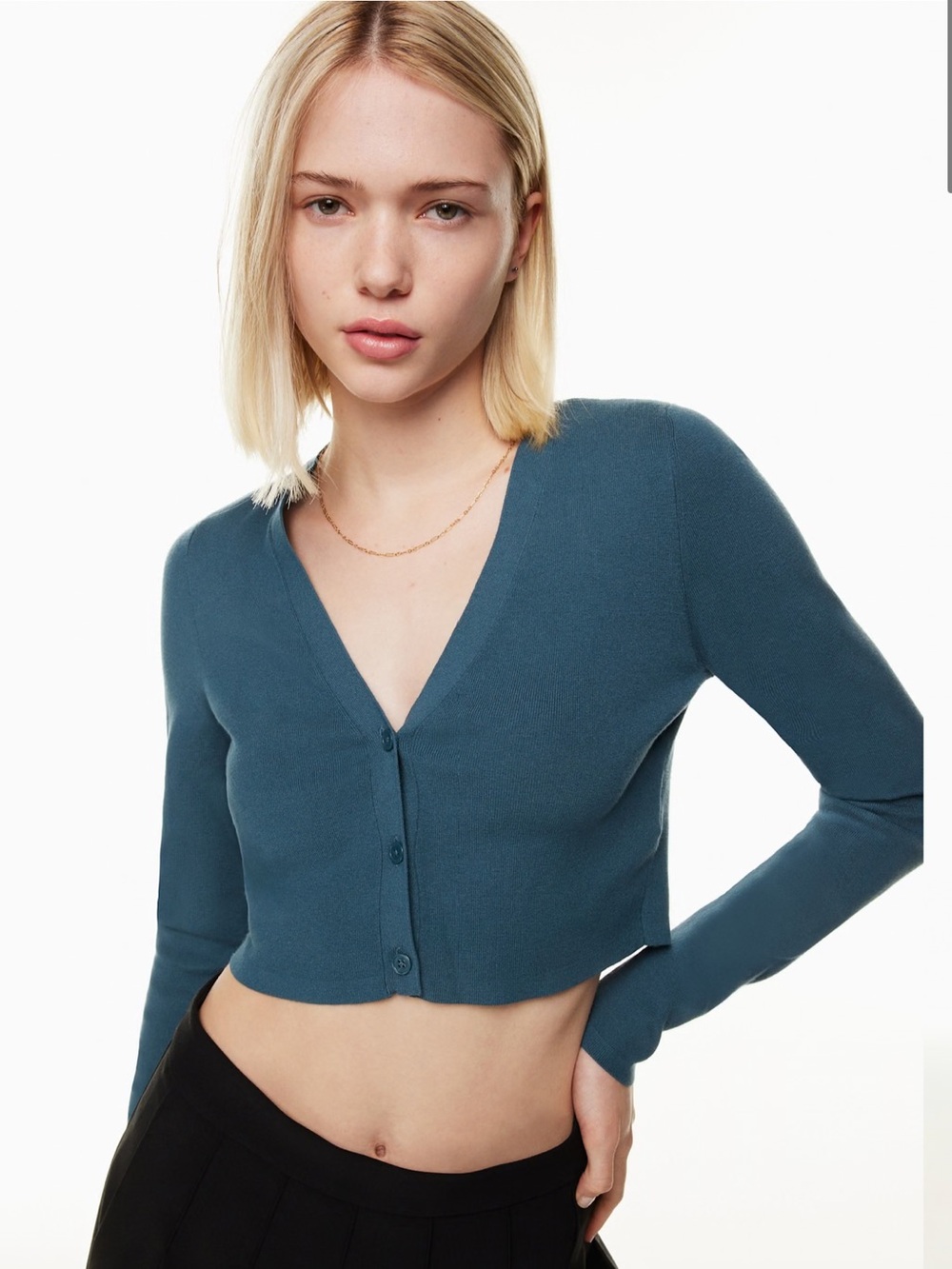 Aritzia Sunday Best Cropped V-Neck Cardigan